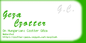 geza czotter business card