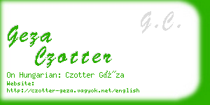 geza czotter business card